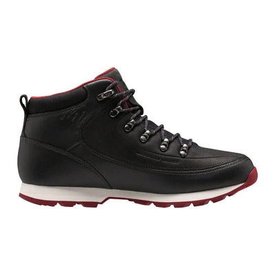 Schwarzer High-Top-Sneaker mit roten Akzenten und wasserdichten Eigenschaften der Forester-Winterstiefel für Herren von Helly Hansen®