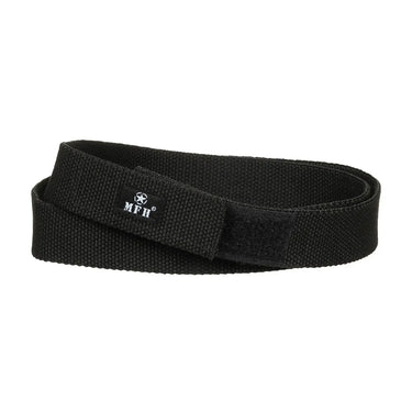 Schwarzes elastisches Schlaufenband aus MFH®-Polyester mit Logo-Patch.