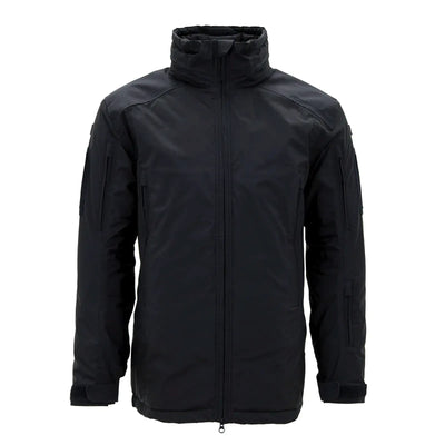 Schwarze Carinthia® HIG 4.0 Jacke Parkajacke für Herren mit hohem Kragen und Reißverschluss vorne.