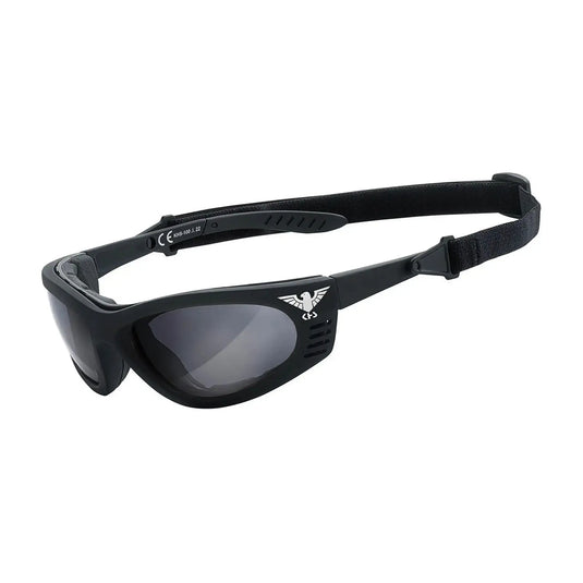 KHS Armee Sportbrille: Stärke und Klarheit in einem Paket mit Band und Anti-Fog-Beschichtung.