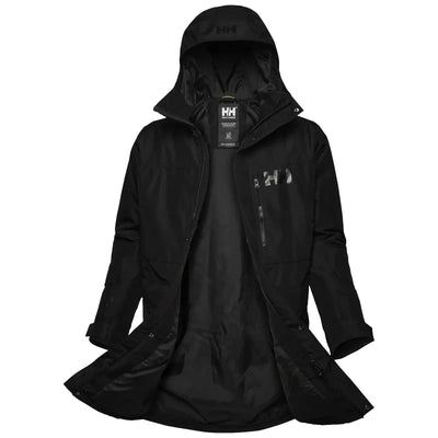 Helly Hansen® Men’s Rigging Insulated Raincoat vor weißem Hintergrund.