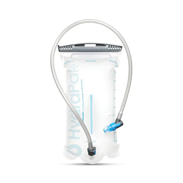 HydraPak® Shape-Shift™ 2 Liter Trinkblase mit Trinkschlauch und Beißventil auf weißem Hintergrund.