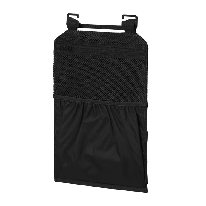 Schwarzer Helikon-Tex® Backpack Panel Insert® mit Netztaschen.