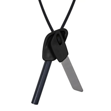 Eine schwarz-silberne Wildo® FireFlash Pro Large-Pfeife an einem Schlüsselband.
