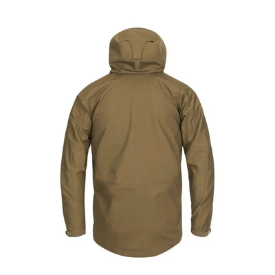 Helikon-Tex® Pilgrim Anorak-Jacke von hinten vor weißem Hintergrund, ideal für Outdoor-Aktivitäten.