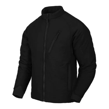 Schwarze Helikon-Tex® Wolfhound-Jacke mit Stehkragen und Seitentaschen.