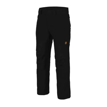 Schwarze Helikon-Tex® WOODSMAN Pants® isoliert auf weißem Hintergrund.