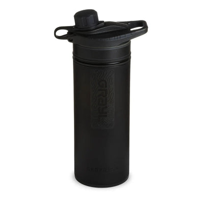 Grayl® Grayl Geopress Wasserfilter 710 ml Wasserflasche mit Klappdeckel, strukturiertem Design und Wasserfilter für sicheres Trinkwasser.