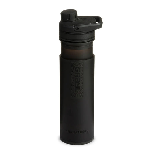 Grayl® Ultrapress Wasserfilter 500 ml Flasche mit Klappdeckel.