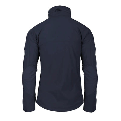 Marineblaue Helikon-Tex® Blizzard Jacket® in der Rückansicht.