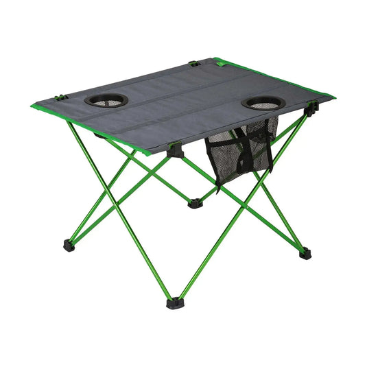 Leichter HIGHLANDER® Faltbarer Campingtisch AYR für Outdoor-Abenteuer mit eingebauten Becherhaltern.