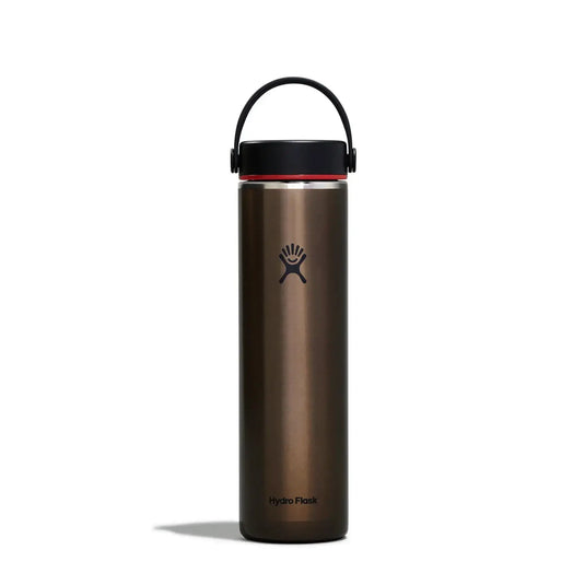 Isolierter Hydro Flask® aus Edelstahl mit Tragegriff am Deckel.