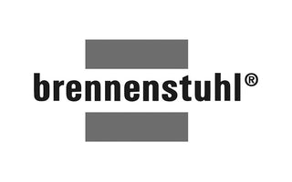 Logo der deutschen Firma Brennenstuhl, bekannt für elektronische und elektrische Komponenten, mit zwei grauen Rechtecken über und unter dem Markennamen.