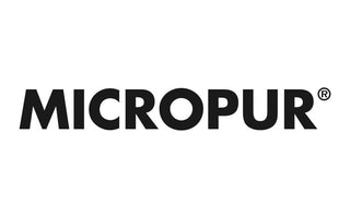 Markenlogo "Micropur" in schwarzer Schrift auf weißem Hintergrund.