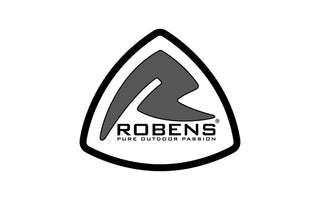 Dreieckiges Logo mit Markennamen, Slogan und stilisiertem "R".
