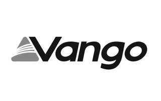 Logo mit Schriftzug "Vango" neben abstrakter grafischer Darstellung, schwarz-weiß.