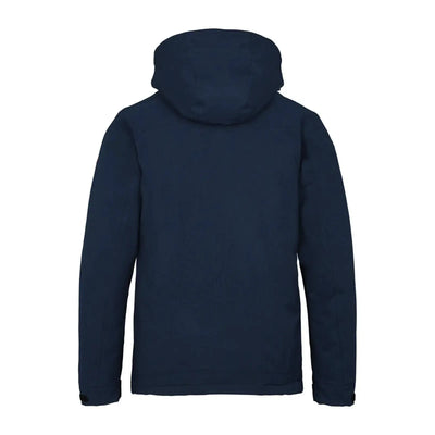 Marineblauer Y by Nordisk® Marton Kapuzenpullover isoliert auf weißem Hintergrund.