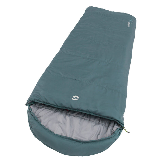 Outwell® Schlafsack Campion Lux Teal Mumienschlafsack auf weißem Hintergrund.