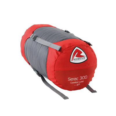 Rot-grauer Robens® Schlafsack Serac 300 mit einer Komfortgrenze von -4°C.