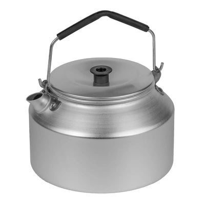 trangia® Camping-Wasserkessel aus Aluminium mit Deckel und klappbarem Griff.