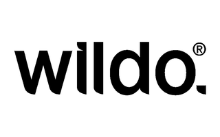 Schwarzer Text auf weißem Hintergrund mit der Aufschrift „Wildo“. mit einem eingetragenen Markensymbol.